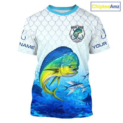 Custom Mahi Mahi Fishing Shirt Short Sleeve, Personalized Dorado Fishing Jersey For Men NHT1499