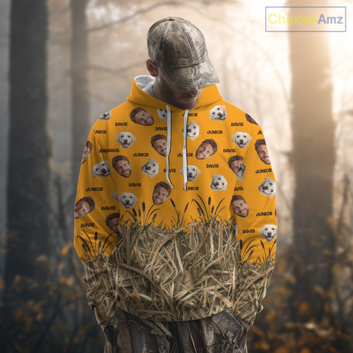 Custom Duck Hunting Shirt – Hunter & Dog Face and Name, Funny Personalized Gift NHT291
