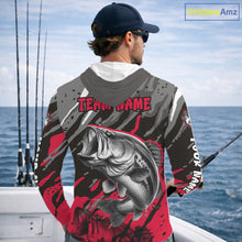 Load image into Gallery viewer, Personalized Bass Fishing Sport Jerseys, Bass Fishing Shirts Long Sleeve Hooded For Men NHT457