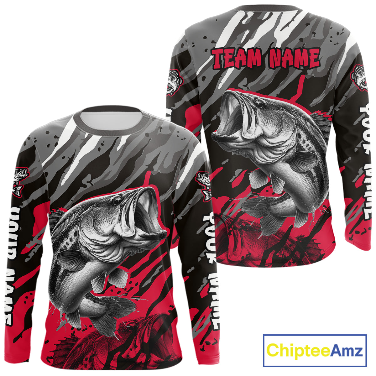 Personalized Bass Fishing Sport Jerseys, Bass Fishing Shirts Long Sleeve For Men NHT457