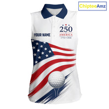 Load image into Gallery viewer, America 250Th Anniversary Sleeveless Womens Golf Polo Shirts, Patriotic Team Golf Jerseys NHT885