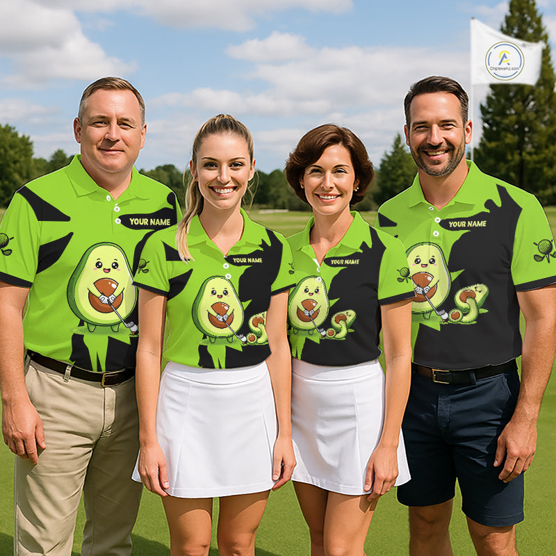Green Golf Jerseys Funny Avocado Golf Shirts For Women Custom Golf Team Shirts For Golfers NHT893