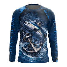 Load image into Gallery viewer, Custom Tuna Fishing Camo Long Sleeve Fishing Shirts, Personalized Tuna Fishing Shirt NHT400
