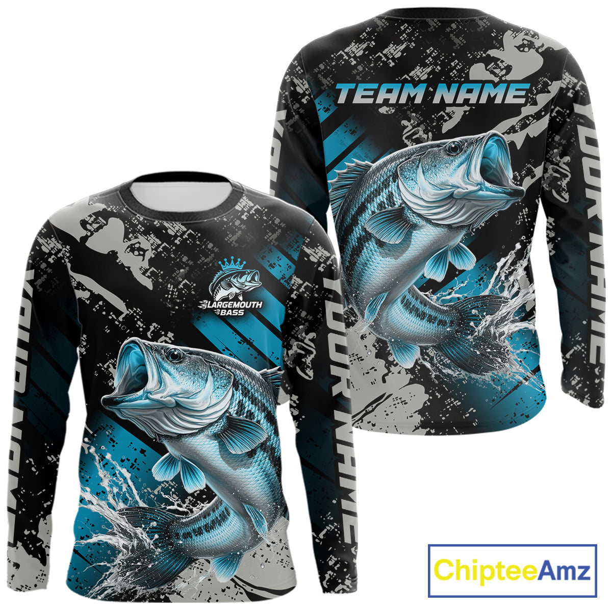Bass Fishing Shirts Long Sleeve Customized Name, Largemouth Bass Fishing Jerseys For Men NHT531