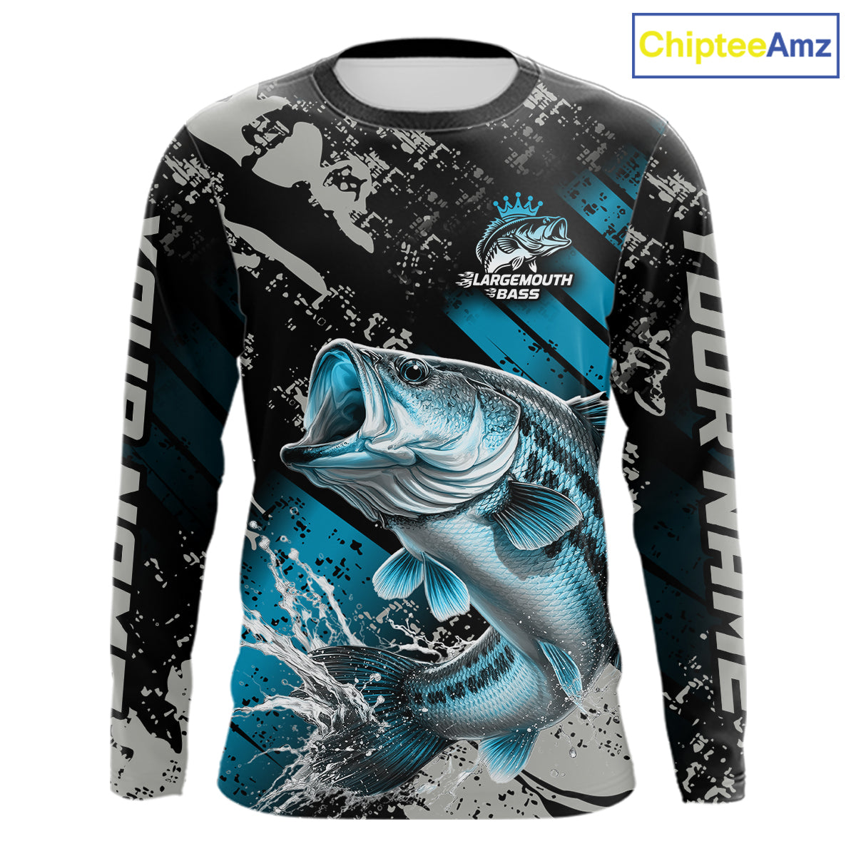 Bass Fishing Shirts Long Sleeve Customized Name, Largemouth Bass Fishing Jerseys For Men NHT531