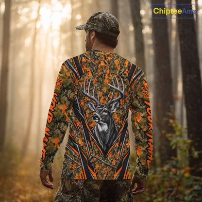 Whitetail Deer Hunting Orange Camo Shirt For Men Custom Wildlife Outdoors Hunting Gift NHT1690