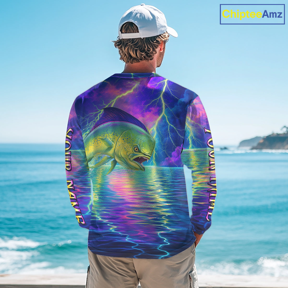 Angry Mahi Mahi Custom Fishing Shirts Long Sleeve, Design Neon Mahi Mahi Fishing Jersey NHT533