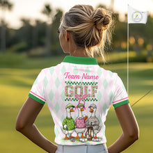 Load image into Gallery viewer, The Duck Family Golf Team Shirt – Personalized Matching Argyle Pattern Polos Golf Shirt For Womens NHT723