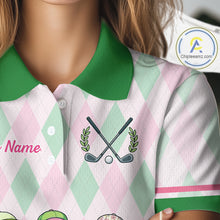 Load image into Gallery viewer, The Duck Family Golf Team Shirt – Personalized Matching Argyle Pattern Polos Golf Shirt For Womens NHT723