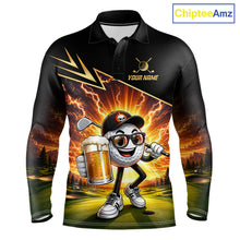 Load image into Gallery viewer, Funny Golf Ball Mens Golf Polo Shirts Custom Golf And Beer Golf Apparel For Golfer NHT899