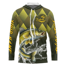Load image into Gallery viewer, Custom Walleye Fishing Long Sleeve Tournament Fishing Shirts, Walleye Fishing Apparel NHT411