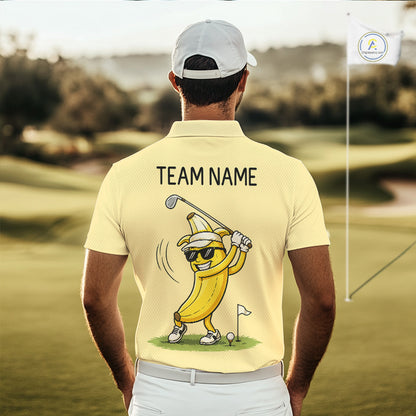 Funny Banana Mens Golf Polo Shirt, Custom Golf Polo For Men, Golf Apparel Gift For Golf Lovers NHT905