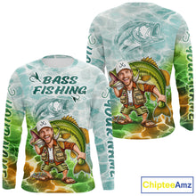 Load image into Gallery viewer, Custom Photo Scale Funny Bass Fishing Shirts Long Sleeve For Men, Fishing Team Jersey NHT909