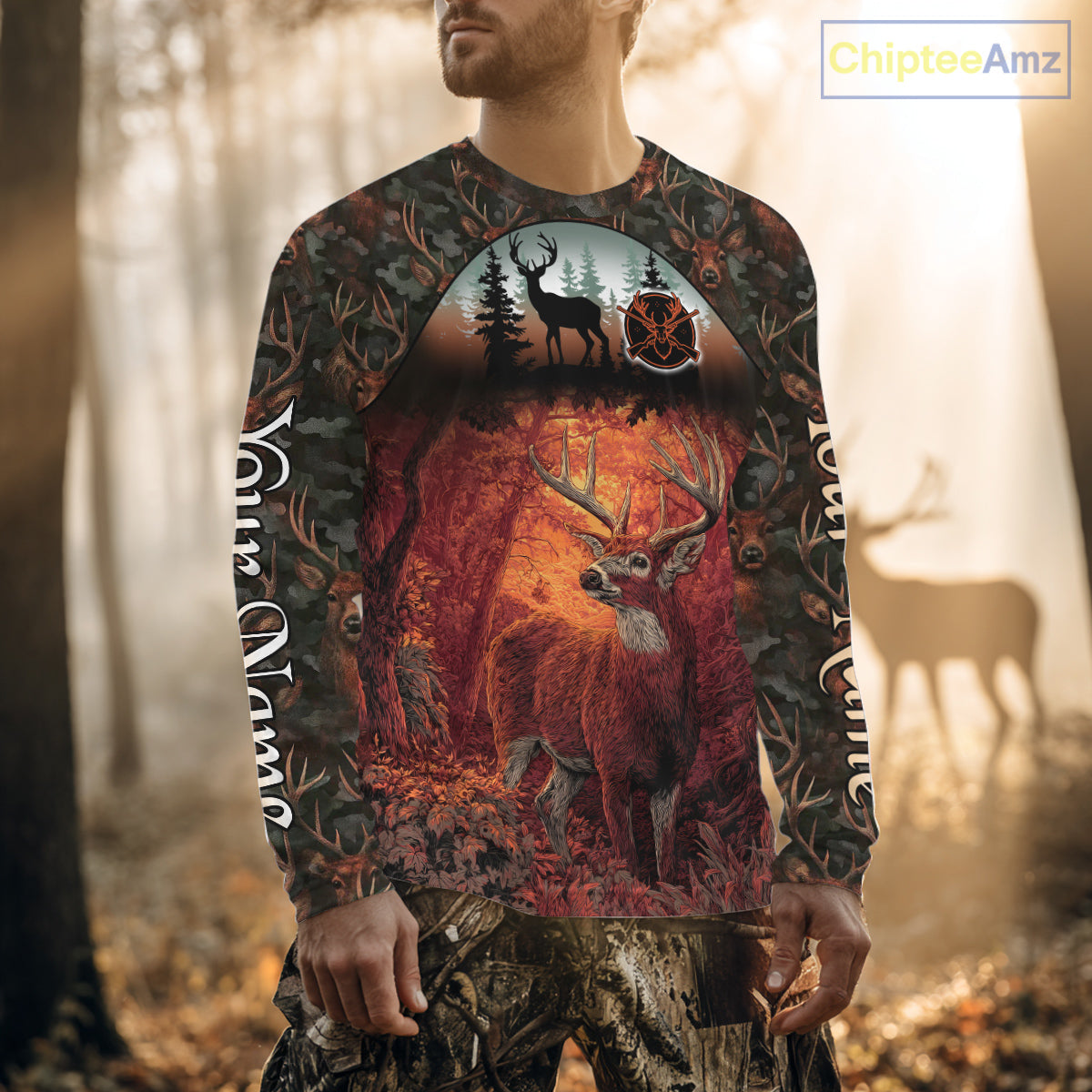 Best Deer Hunting Shirt 3D All-Over Print with Deer Forest Camo Perfect for Deer Season NHT27