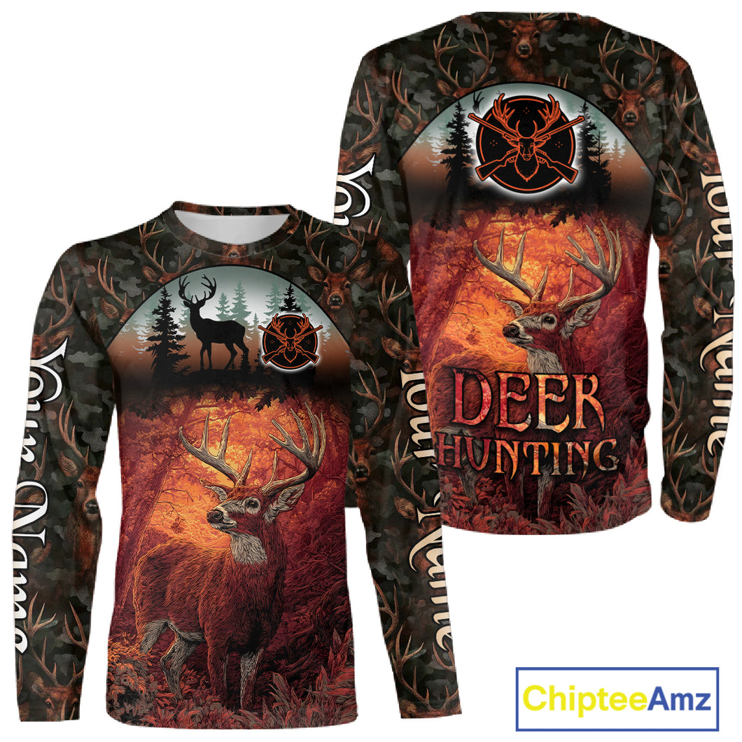 Best Deer Hunting Shirt 3D All-Over Print with Deer Forest Camo Perfect for Deer Season NHT27