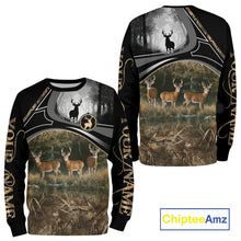 Load image into Gallery viewer, Personalized Whitetail Deer Hunting 3D All Over Printed Hoodie Brown Camouflage, Hunting Gift NHT366