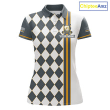 Load image into Gallery viewer, Personalized Womens Golf Polo Shirt Beer And Golf Ball Graphic Custom Team Name Golf Jersey|White 
