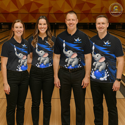 Custom Bowling League Shirt, Team Bowling Jersey With Custom Name For Women|Blue NHT1243