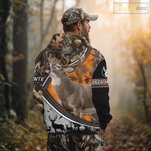 Best Deer Hunting Shirt Orange Brown Camo 3D Custom Name, Season Deer Hunting, Hunting Gifts NHT136