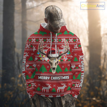Load image into Gallery viewer, Funny Ugly Sweater Pattern Skull Deer Hunting Custom All Over Print Shirts NHT302