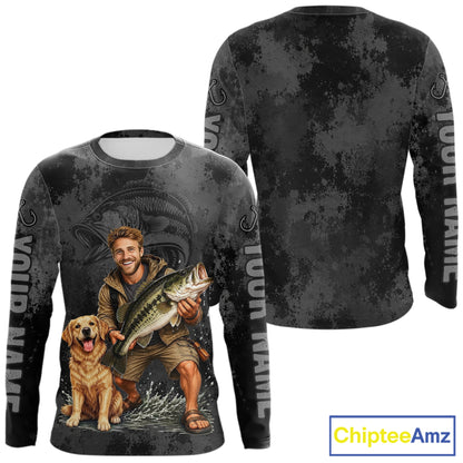 Custom Father's Day Bass Fishing Shirts With Face, Personalized Custom Photo Funny Fishing Shirt|Gray NHT917