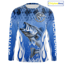 Load image into Gallery viewer, Personalized Team Bass Fishing Shirt - Long Sleeve Tournament Fishing Apparel|Blue