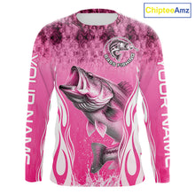 Load image into Gallery viewer, Personalized Team Bass Fishing Shirt - Long Sleeve Tournament Fishing Apparel|Pink 