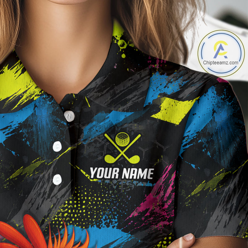 Personalized Funny Chicken Golf Polo Shirt Custom Team Name Golf Gift For Women NHT1248