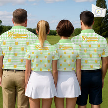 Load image into Gallery viewer, Funny Skull Golf Polo Shirts Beer Green Argyle Pattern Custom Name Skull Playing Golf Apparel NBT630