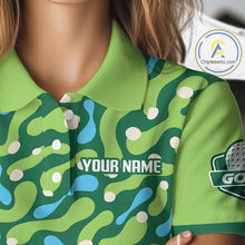 Load image into Gallery viewer, Green sports jersey with a pattern and branding on a person wearing it.