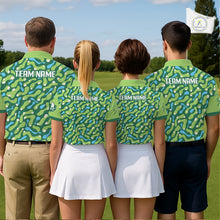 Load image into Gallery viewer, Custom Green Camo Pattern Mens Golf Polo Shirt Personalized Team Golf Uniform NHT1112
