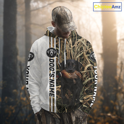 Personalized Labrador Retriever Pheasant Hunting 3D Shirt, Custom Name Hunter Camo Graphic NHT1572
