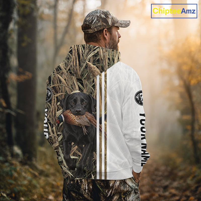 Personalized Labrador Retriever Pheasant Hunting 3D Shirt, Custom Name Hunter Camo Graphic NHT1572