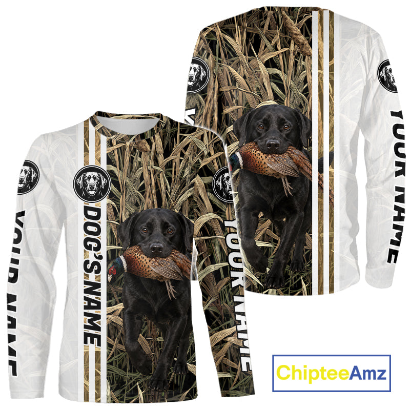 Personalized Labrador Retriever Pheasant Hunting 3D Shirt, Custom Name Hunter Camo Graphic NHT1572