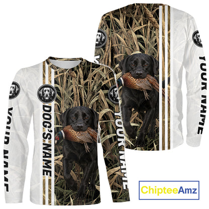 Personalized Labrador Retriever Pheasant Hunting 3D Shirt, Custom Name Hunter Camo Graphic NHT1572