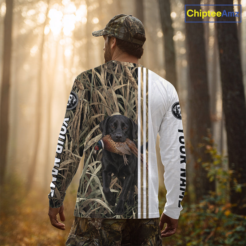 Personalized Labrador Retriever Pheasant Hunting 3D Shirt, Custom Name Hunter Camo Graphic NHT1572