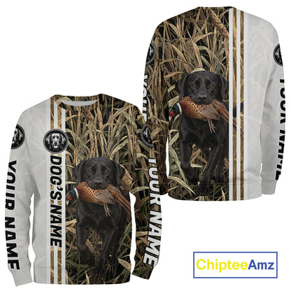 Personalized Labrador Retriever Pheasant Hunting 3D Shirt, Custom Name Hunter Camo Graphic NHT1572