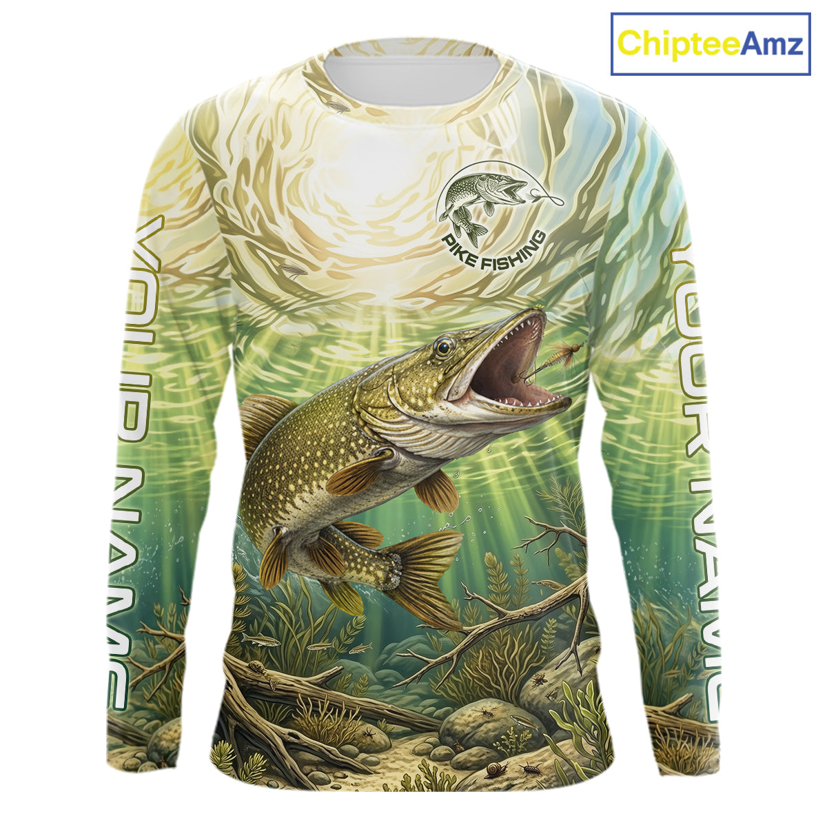 Northern Pike Fishing Jerseys For Men, Personalized Northern Pike Long Sleeve Fishing Shirts NHT808