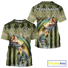 Load image into Gallery viewer, Custom Bass Shirt 3D Personalized Team Name Fishing T - Shirt UV Protection Fishing Jersey 