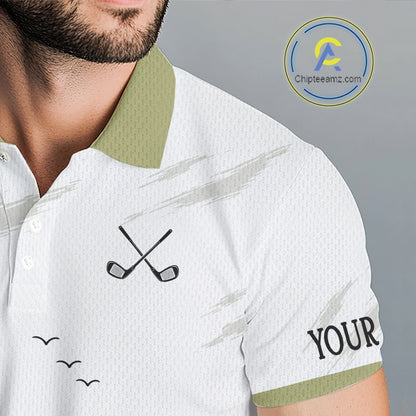 Personalized Stick Figure Golf Top, Custom Golf Polo Shirt For Golfers, Golf Team Gift For Men NHT1403