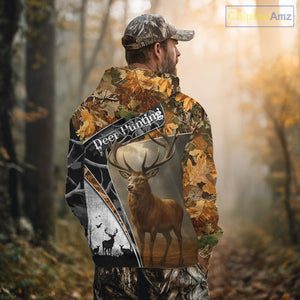 Red Deer Hunting Orange Camo Black - Personalized All Over Print Deer Hunting Clothes NHT171