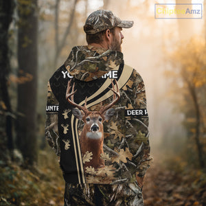 Custom Camo Forest 3D Animal Deer Hunting Shirt Best Hunting Clothes For Season NHT98