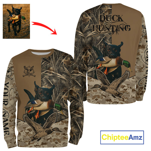 Personalized Hunting Shirt for Hunters – Custom Dog Image and Your Name NHT325