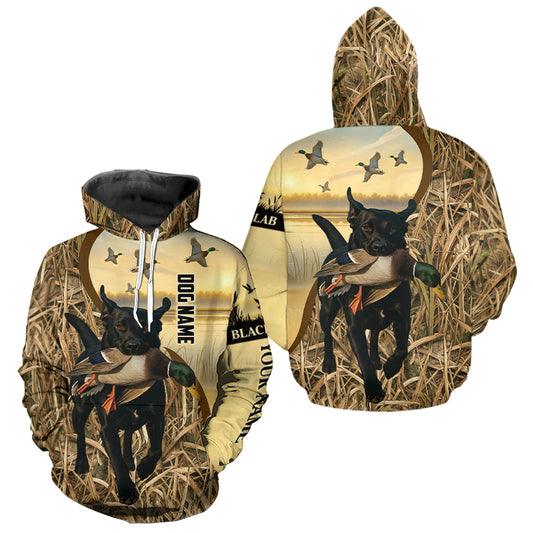 Custom Duck Hunting Shirt with Dogs – Mallard Duck Waterfowl Hoodie Hunting NHT1775