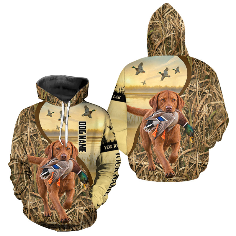 Custom Duck Hunting Shirt with Dogs – Mallard Duck Waterfowl Hoodie Hunting NHT1775