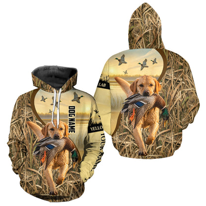 Custom Duck Hunting Shirt with Dogs – Mallard Duck Waterfowl Hoodie Hunting NHT1775