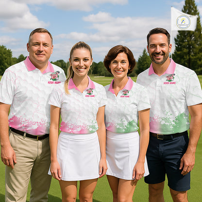 Personalized Women Funny Pig Pink Golf Shirt, Custom Golf Team Polo, Pig Golfer Shirt NHT1613