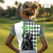 Load image into Gallery viewer, Person wearing a golf shirt with a graphic design on a golf course