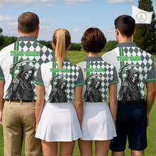 Load image into Gallery viewer, Personalized Skeleton Golf Polo Shirt For Womens - Funny Grim Reaper Golf Team Polo|Green NHT1153