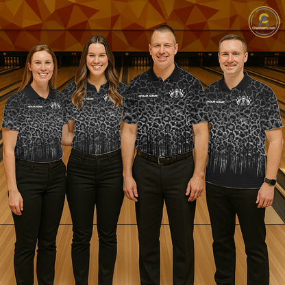 Personalized Black Fire Skull Bowling Polo Shirt & Quarter Zip With Custom Team Name For Women NHT1626